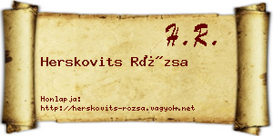 Herskovits Rózsa névjegykártya